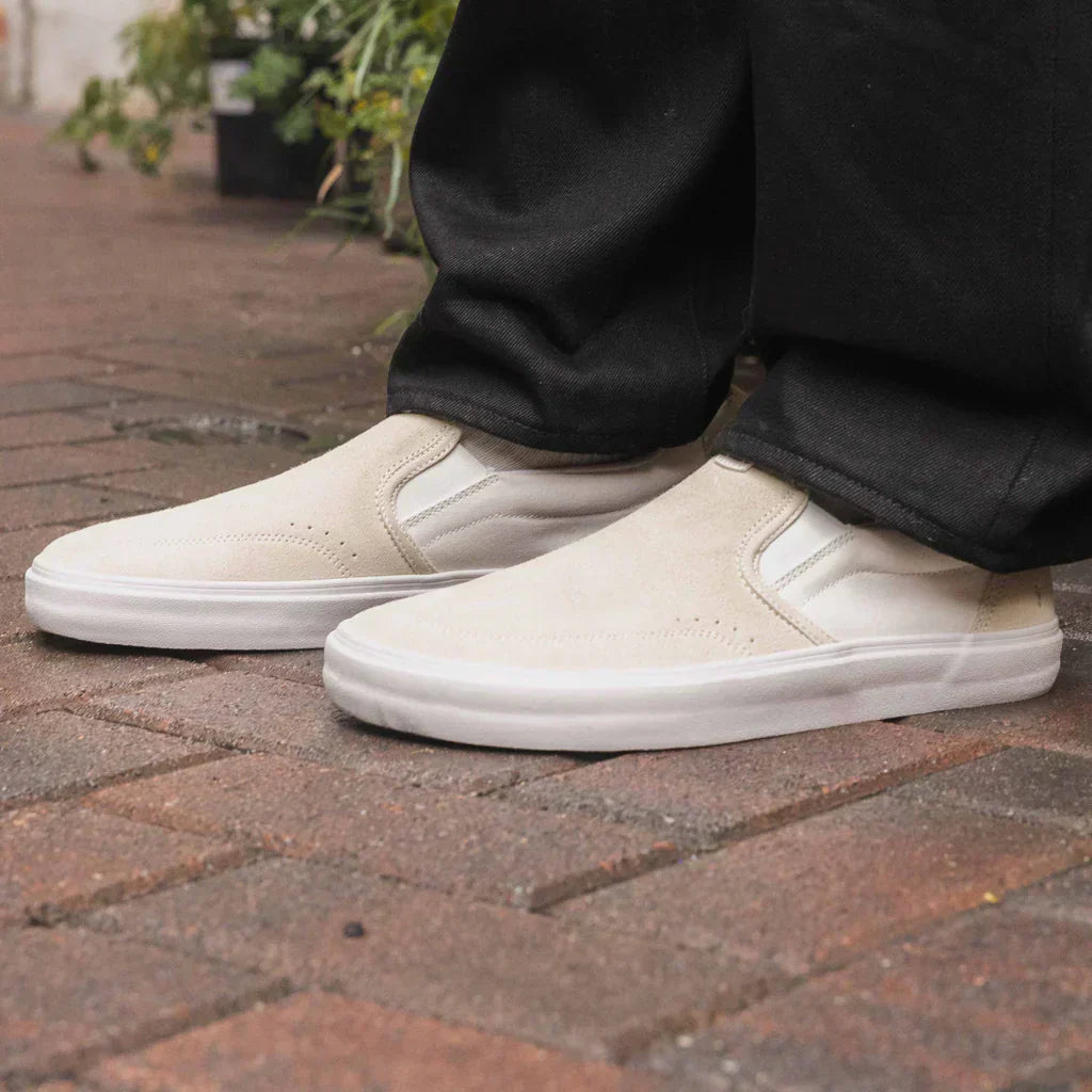 A person wearing Splay’s REV SOS Osaka minimalist slip-on shoes.