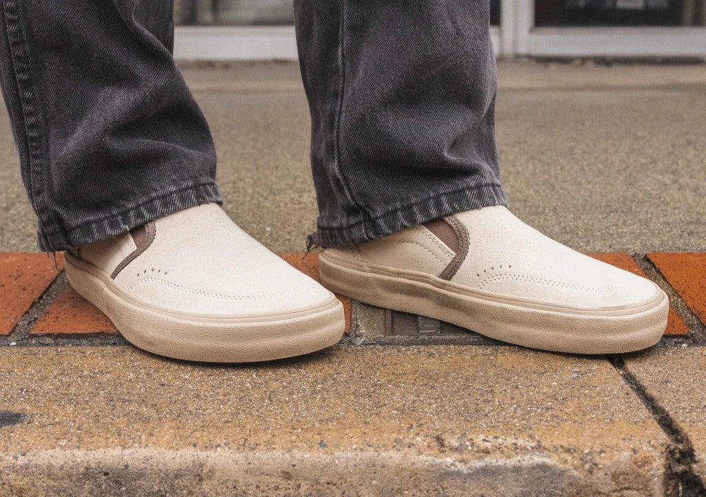 A model wearing Splay’s REV SOS Barcelona barefoot shoes. 