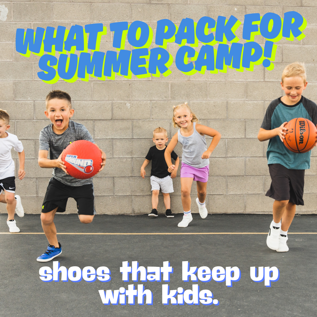 kids wearing the new DASH kids shoe from Splay, running with balls in hand. 