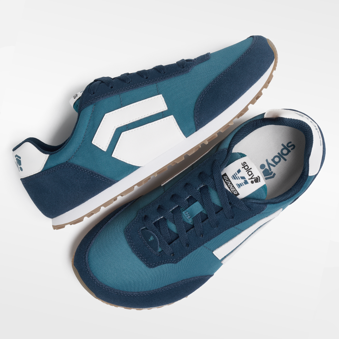 RUNNER V1 Bleacher Blue '26 barefoot running shoes with a spacious toe box, zero-drop design, and flexible sole.
