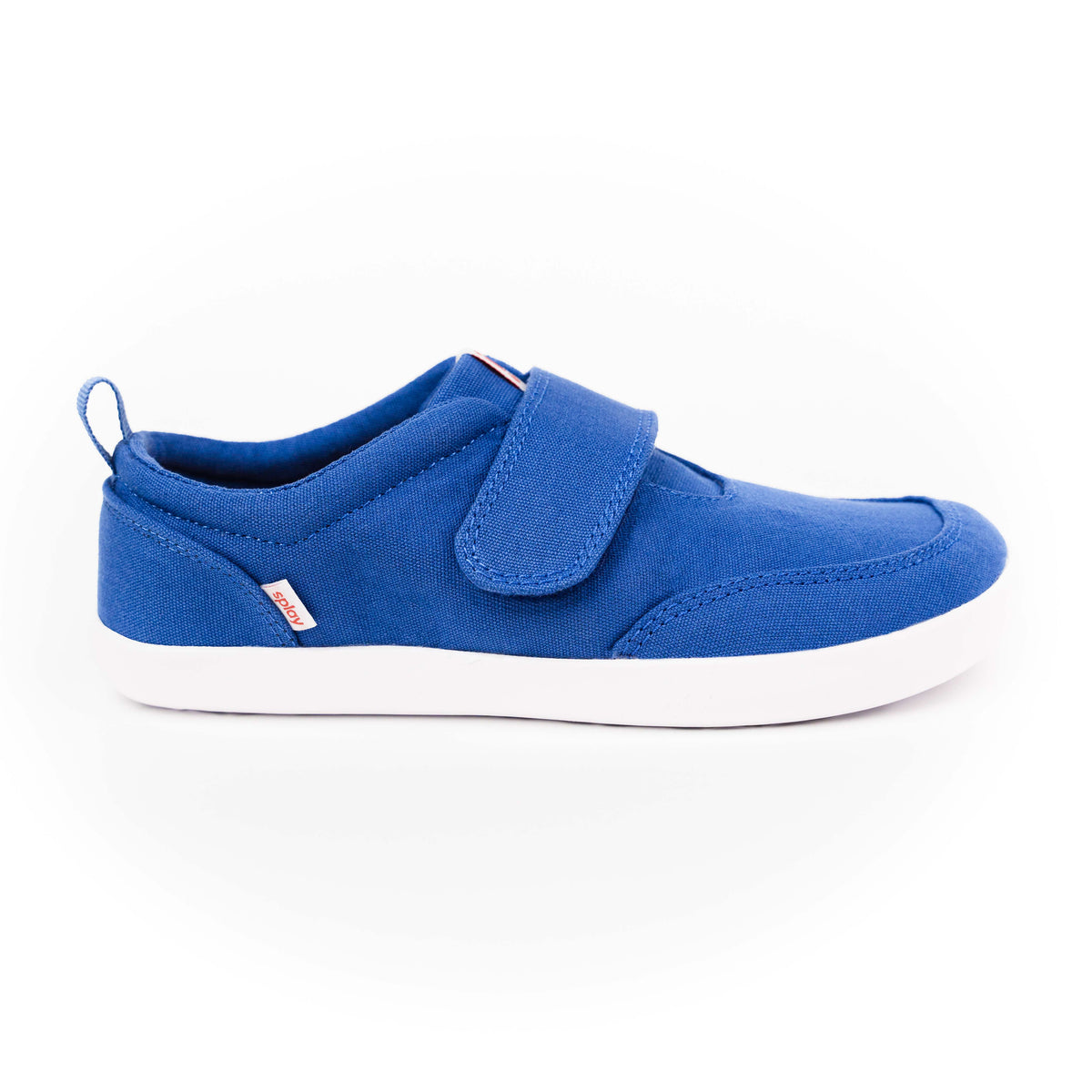 Explore2 kids shoes in cobalt blue with a flexible sole and easy Velcro straps.