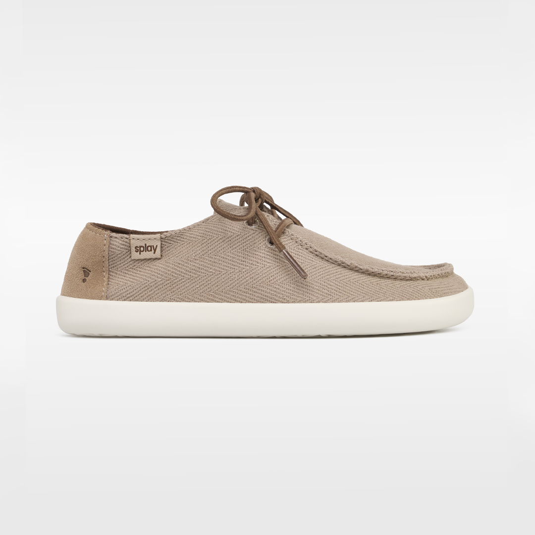 Weekender Kids Driftwood barefoot shoes with a lightweight design and natural foot-shaped fit for all-day comfort.