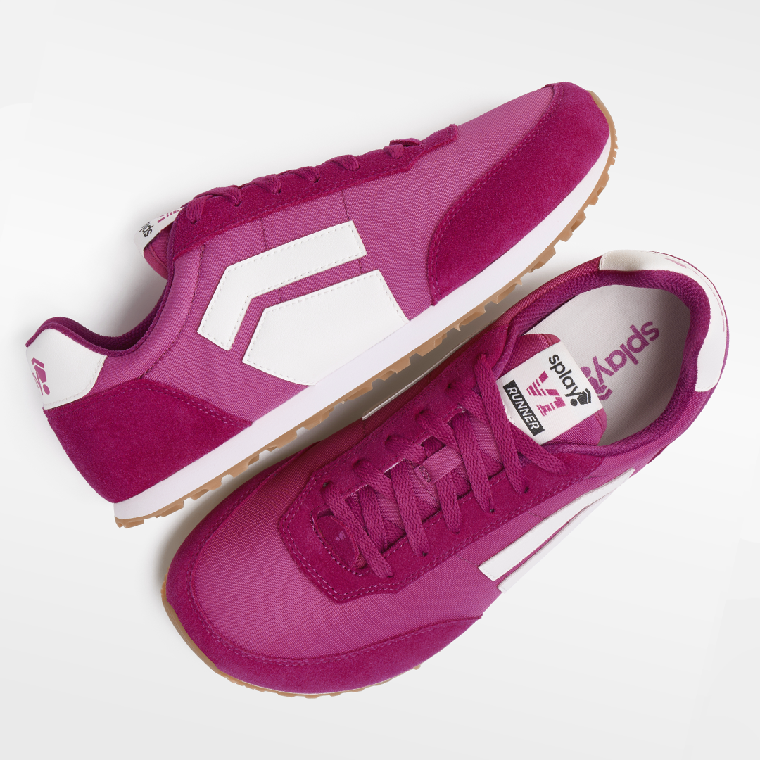 RUNNER V1 Podium Pink '26 barefoot running shoes with a spacious toe box, zero-drop design, and flexible sole.