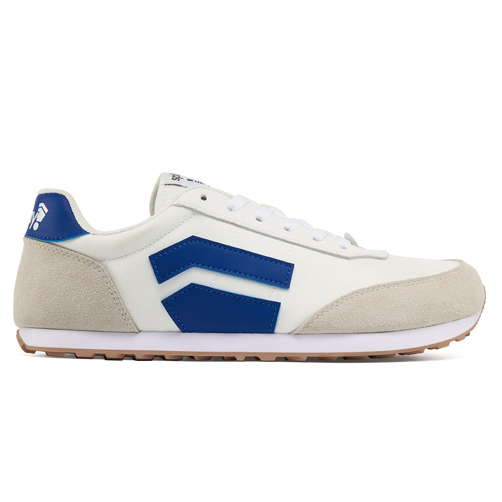 Blue minimalist running shoes built for everyday movement.