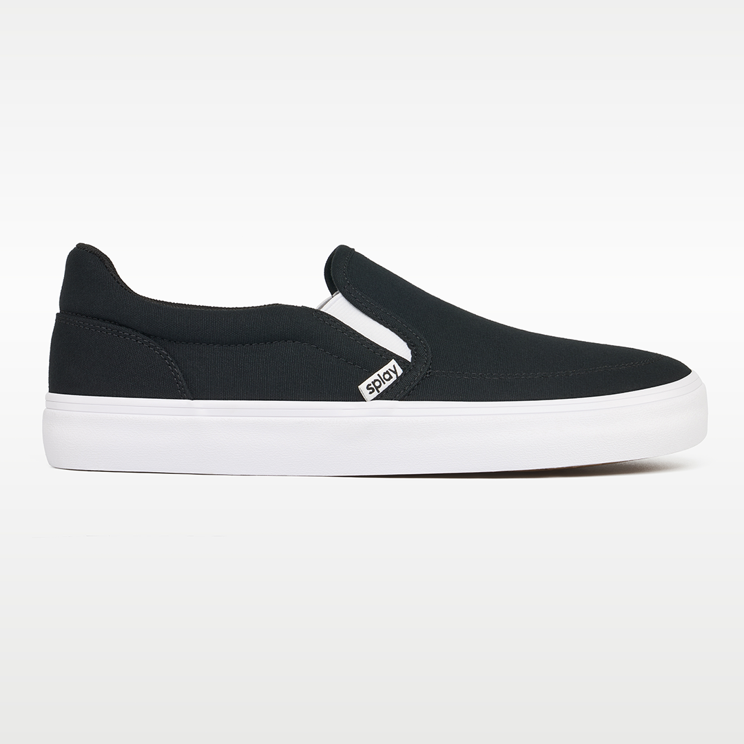 REV SO Berlin barefoot canvas slip-on shoes with a foot-shaped toe box, zero-drop design, and flexible rubber outsole.