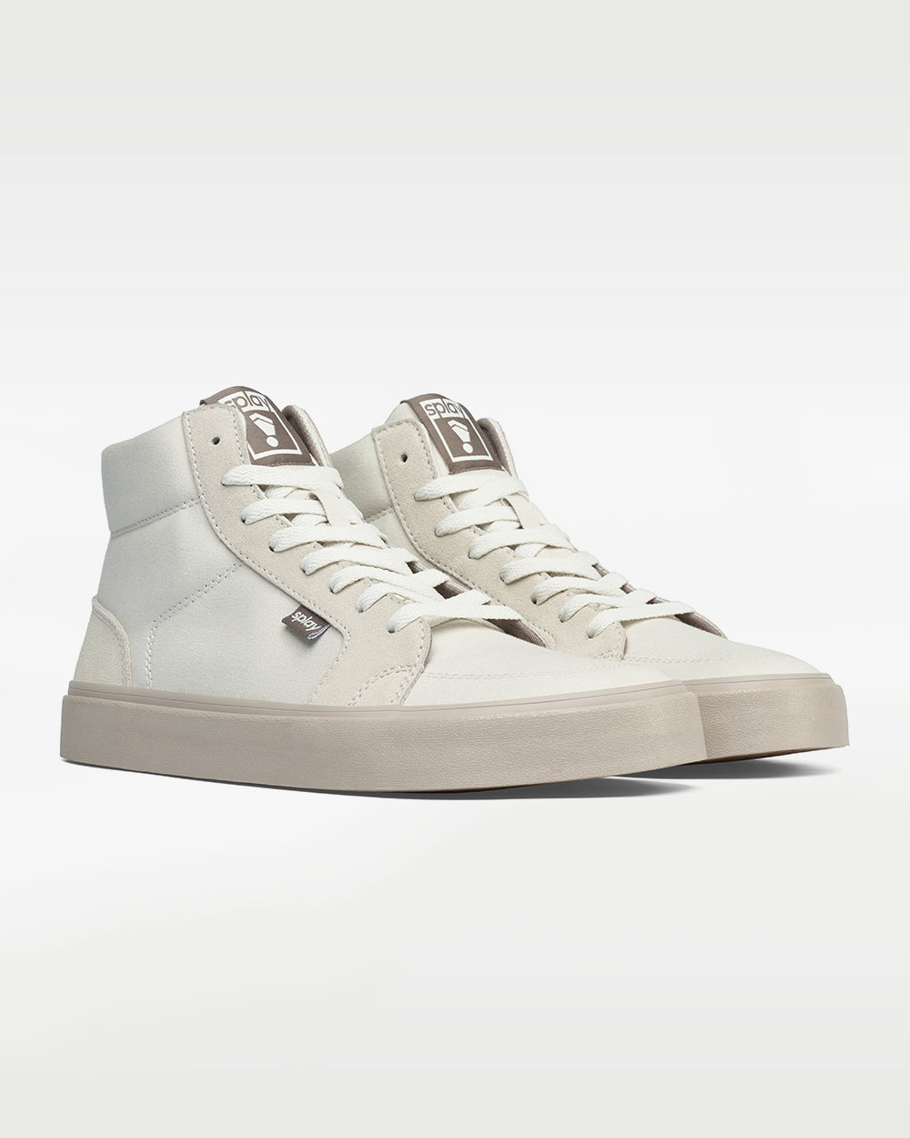 Splay REV HT Original Barcelona barefoot shoes — high-top skate shoe, pair in an angled three-quarter view from the front
