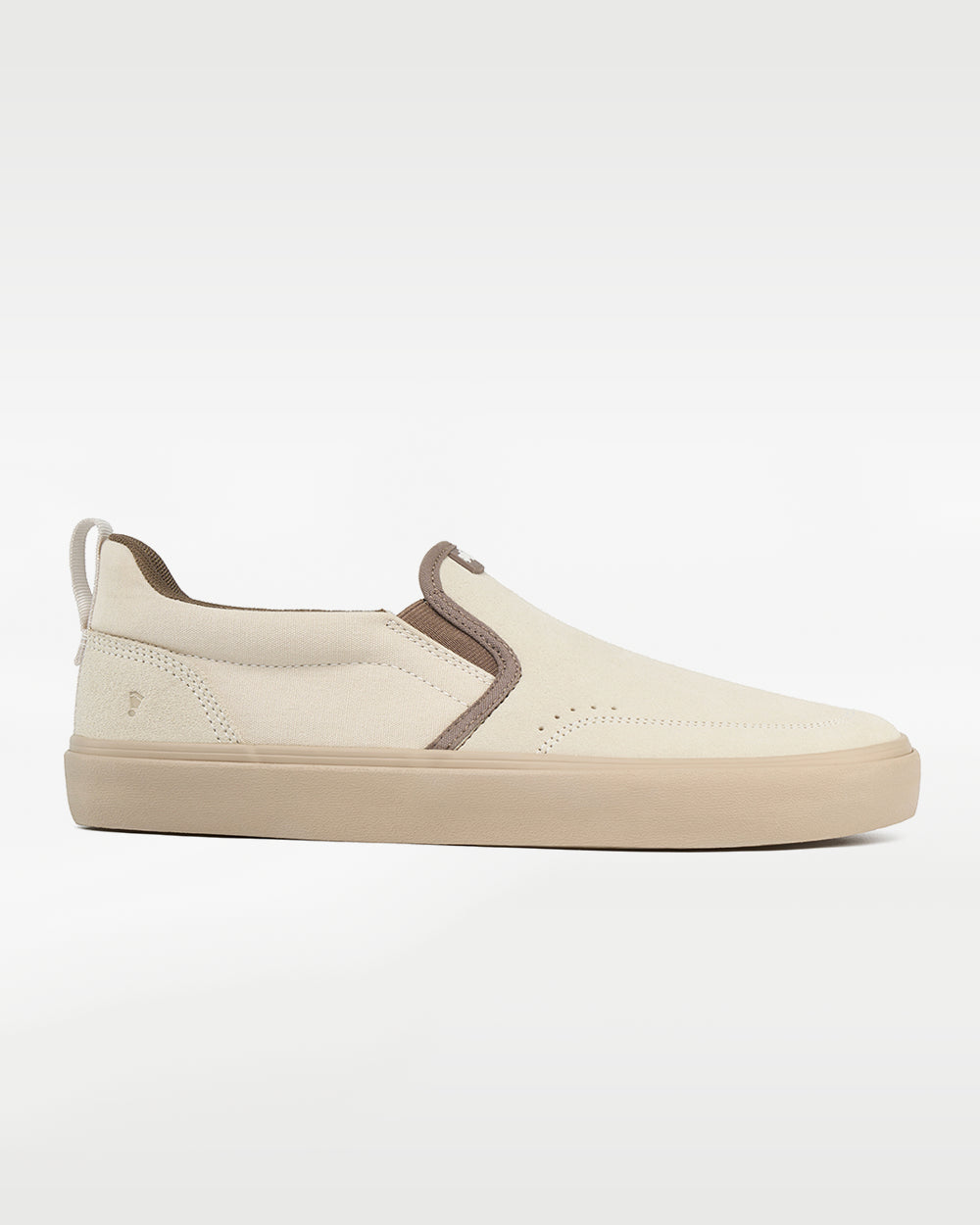 Splay REV SOS Barcelona barefoot shoes — suede slip-on, single shoe in left-side profile