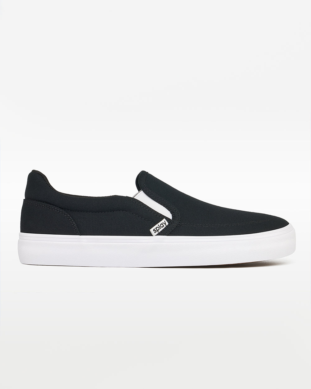 Splay REV SO Berlin barefoot shoes — canvas slip-on, single shoe in left-side profile