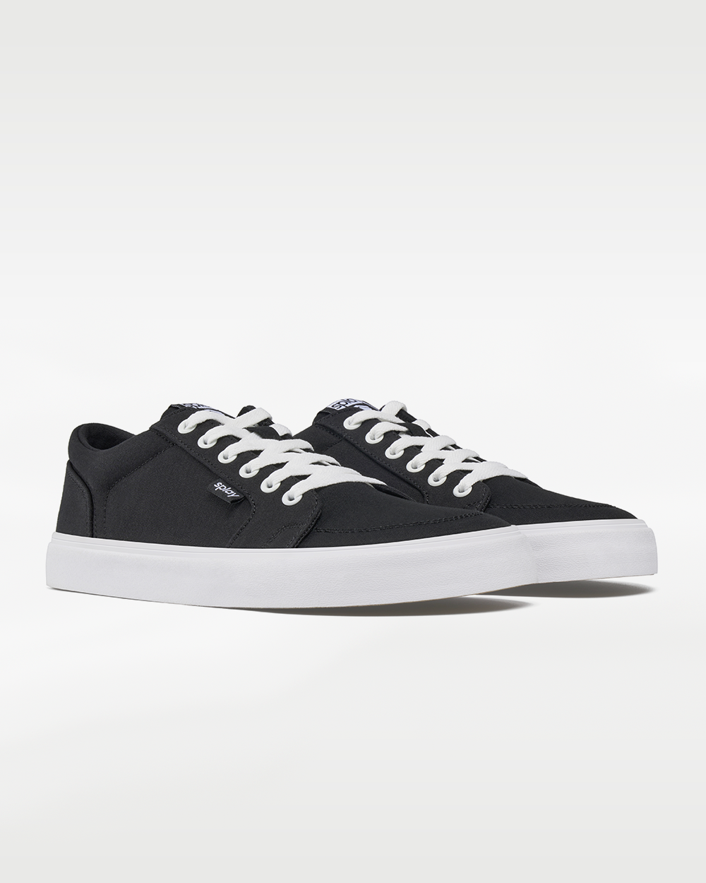 Splay REV LT Canvas Berlin barefoot shoes — low-top skate shoe, pair in an angled three-quarter view from the front