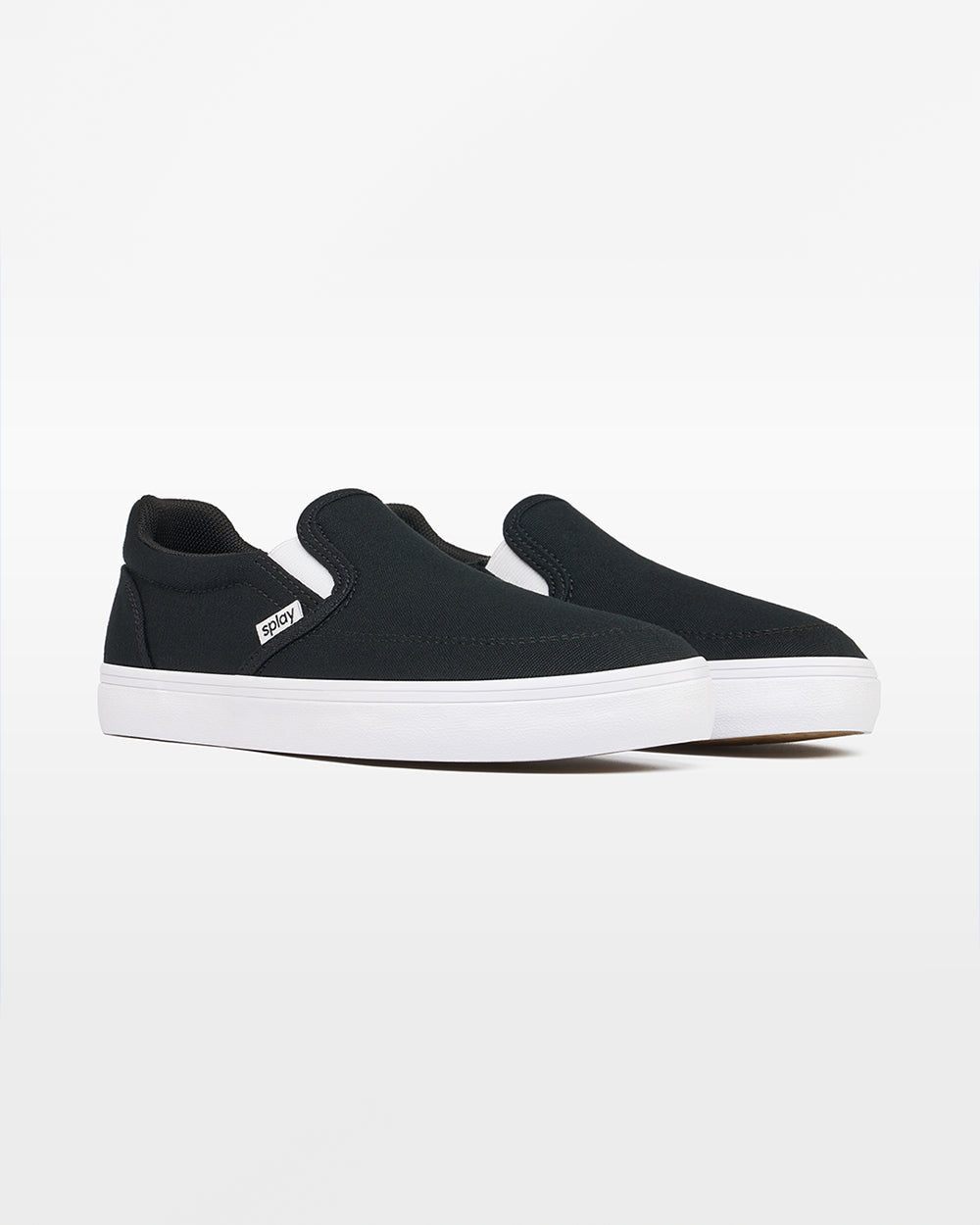 Splay Kids REV SO Berlin barefoot shoes — kids' canvas slip-on, pair viewed from behind, heels toward the camera