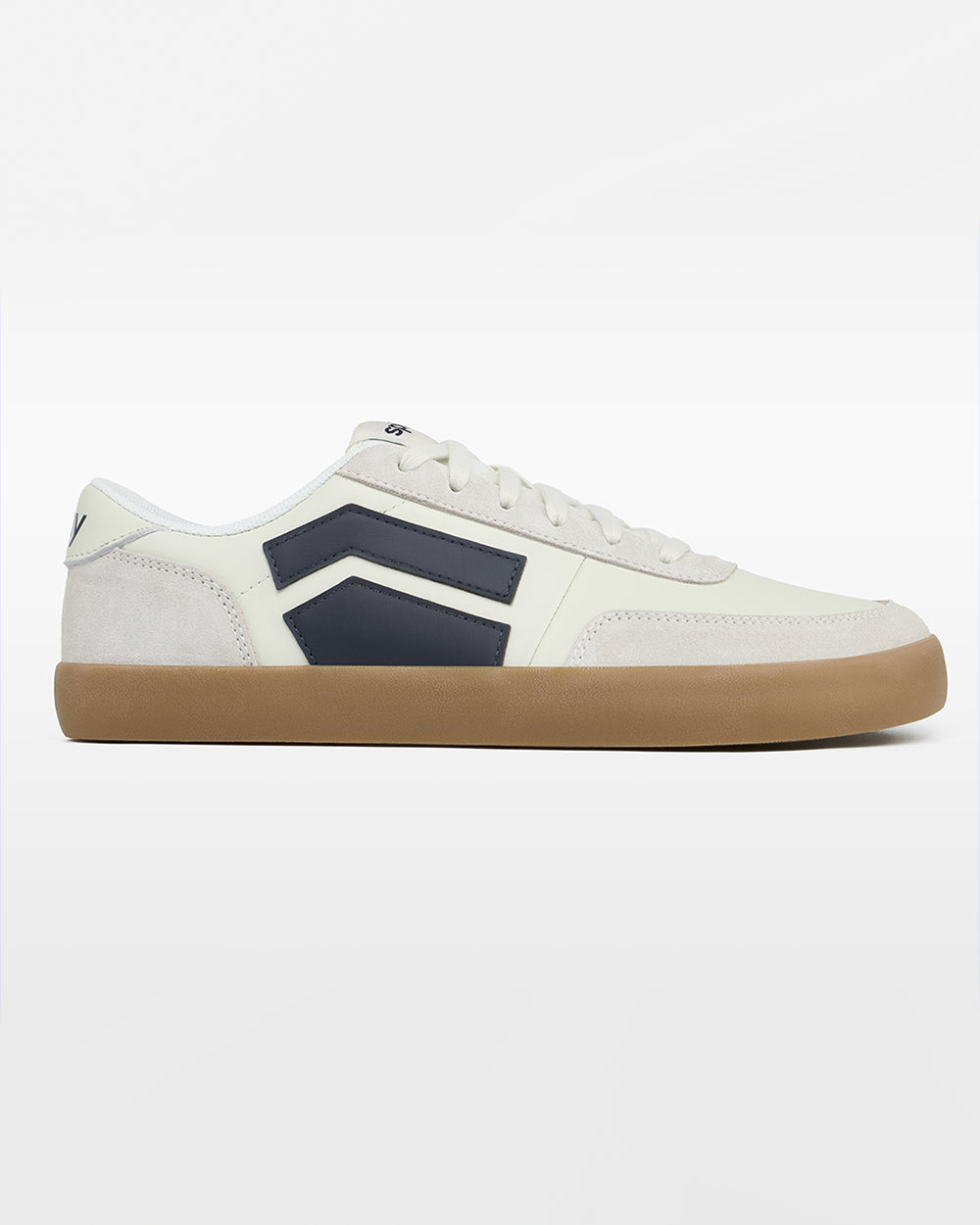Splay 101 Blazer '26 barefoot shoes — low-top court sneaker with a side stripe and gum sole, single shoe in left-side profile