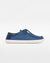 Splay Kids Weekender Blue Lagoon hemp barefoot shoes — kids' hemp moc-toe shoe with laces, single shoe in left-side profile