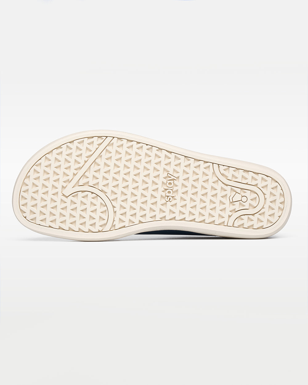 Splay 101 Oxford Blue '26 barefoot shoes — low-top court sneaker with a side stripe and gum sole, outsole tread of a single shoe