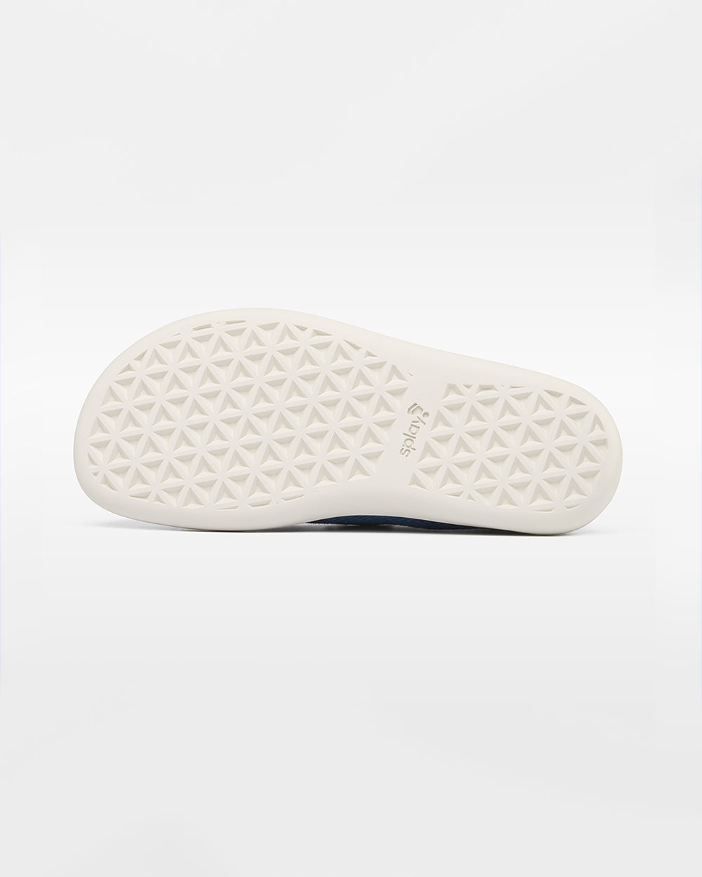 Splay Kids Weekender Blue Lagoon hemp barefoot shoes — kids' hemp moc-toe shoe with laces, outsole tread of a single shoe