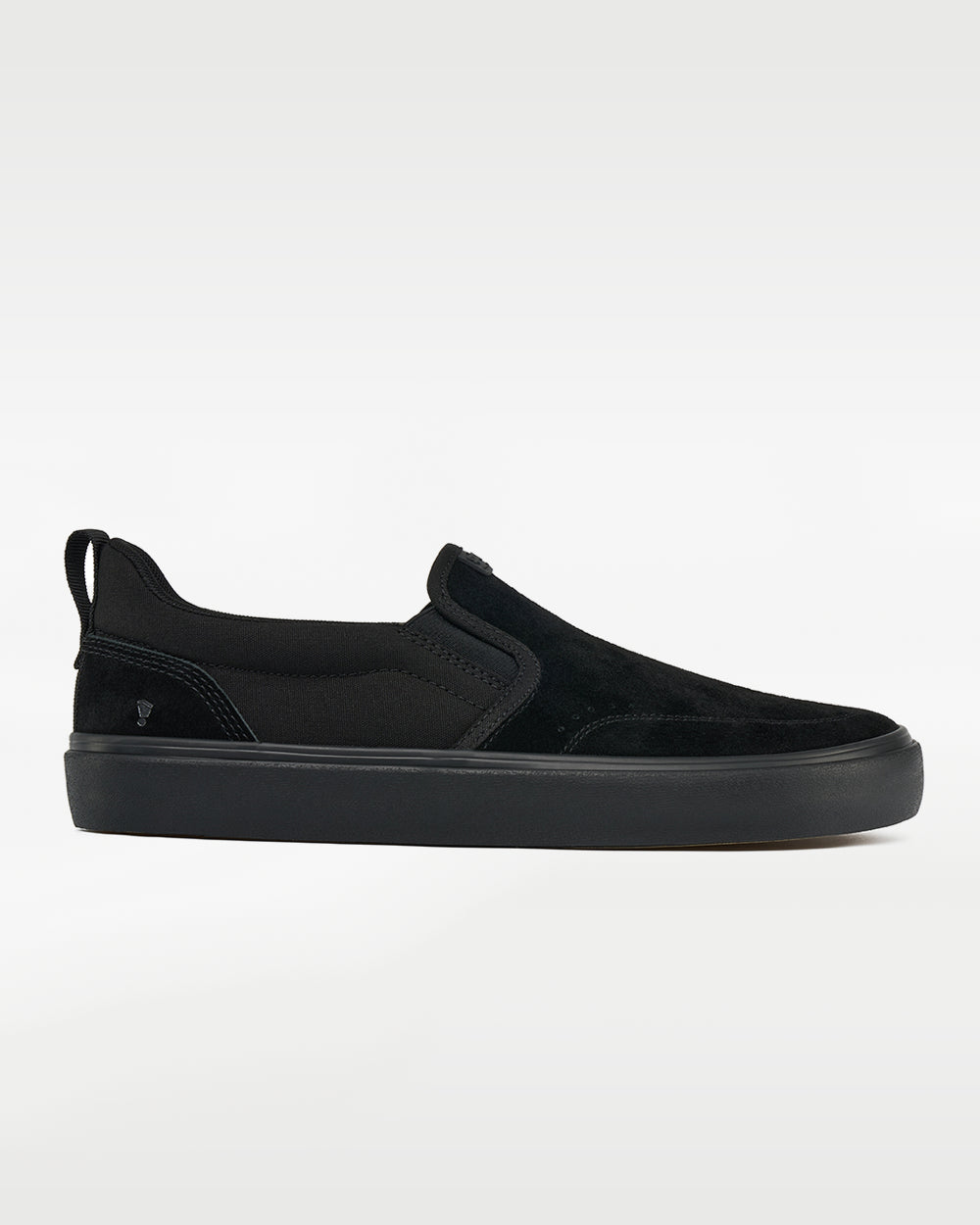 Splay REV SOS Carlsbad barefoot shoes — suede slip-on, single shoe in left-side profile