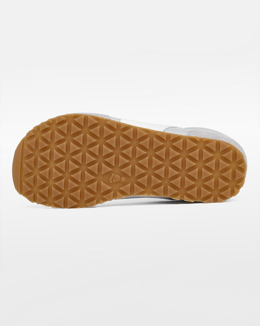 Splay Runner V1 Relay Grey '26 barefoot shoes — retro nylon-and-suede running shoe, outsole tread of a single shoe