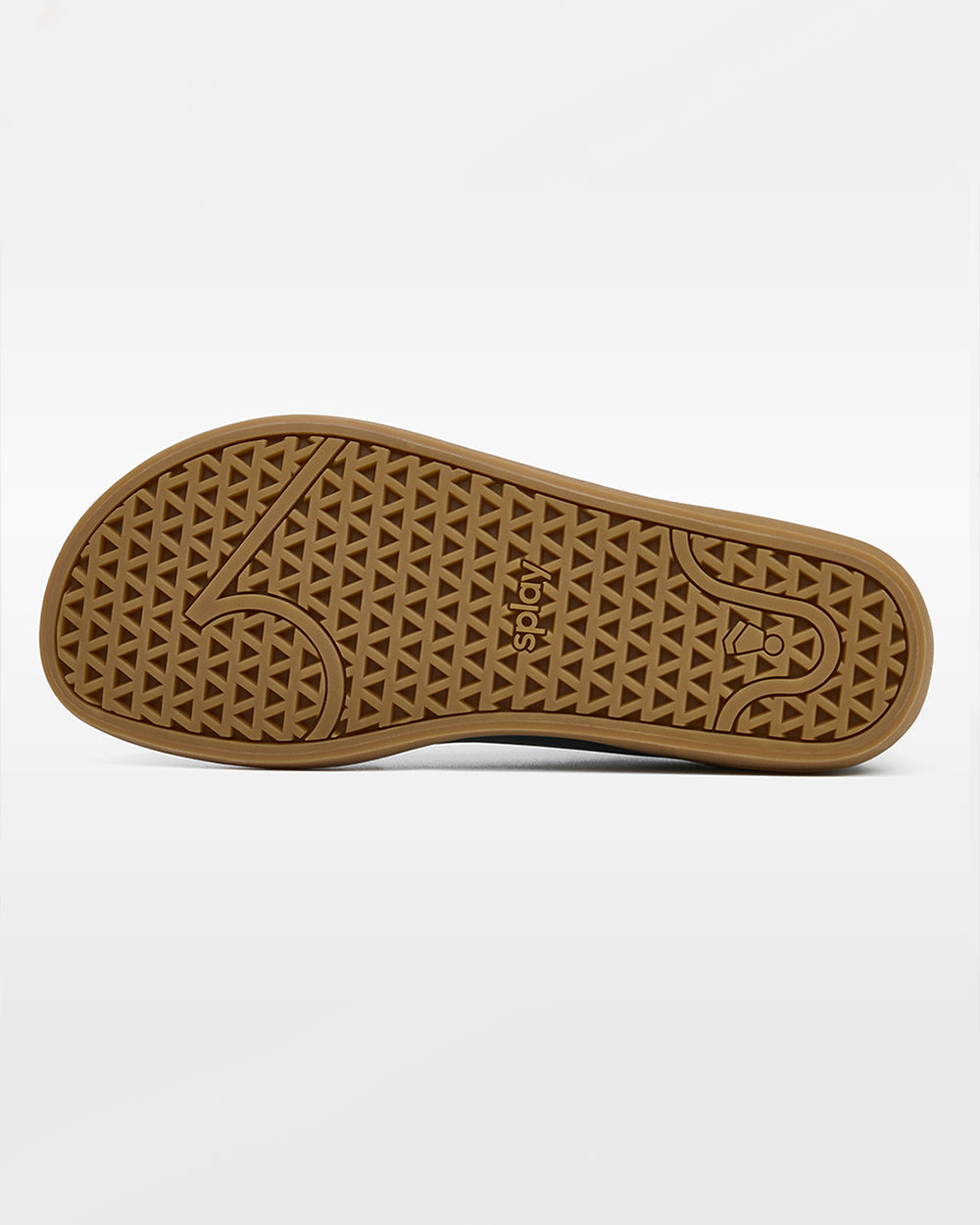 Splay 101 Ivy League Green '26 barefoot shoes — low-top court sneaker with a side stripe and gum sole, outsole tread of a single shoe