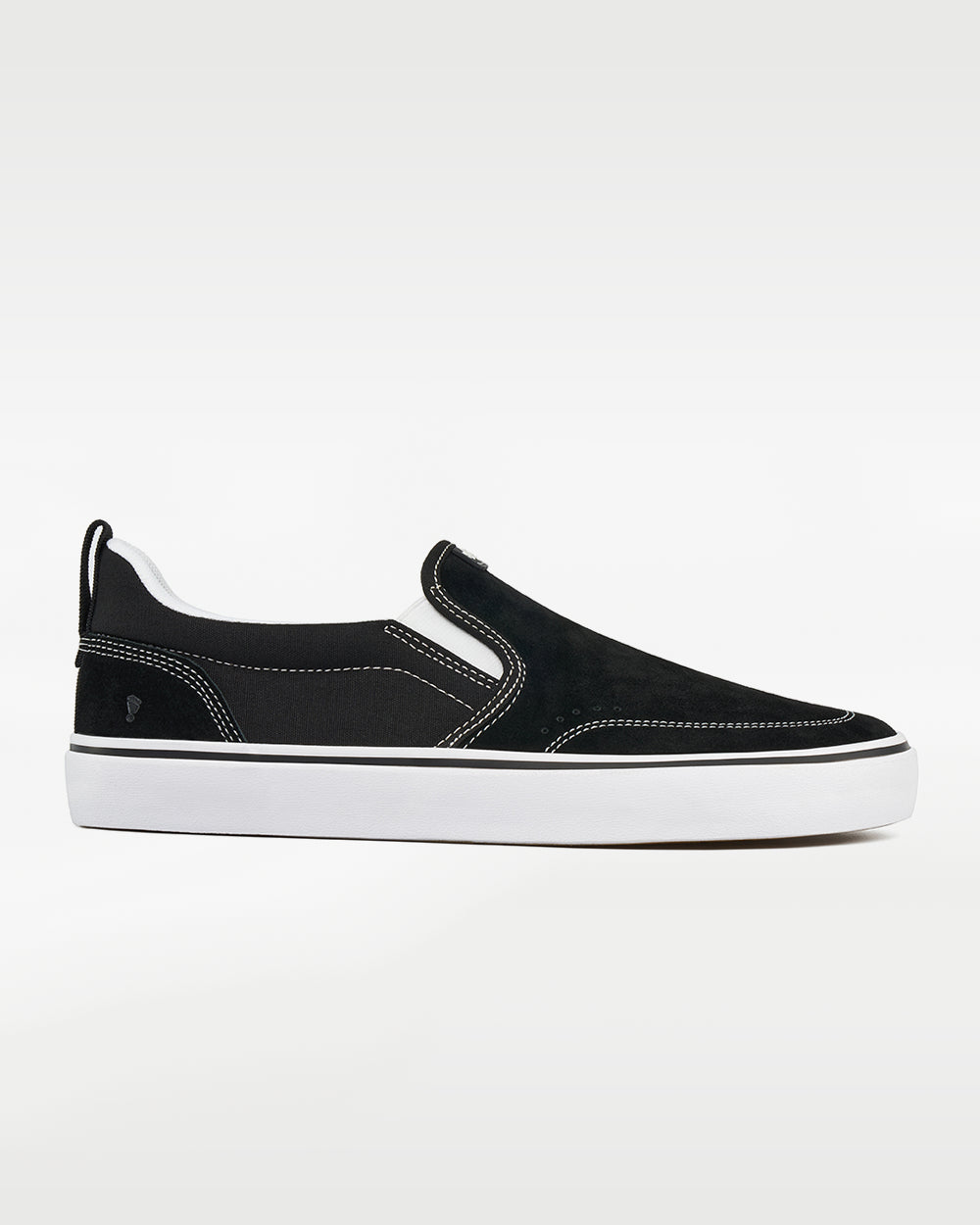 Splay REV SOS Los Angeles barefoot shoes — suede slip-on, single shoe in left-side profile