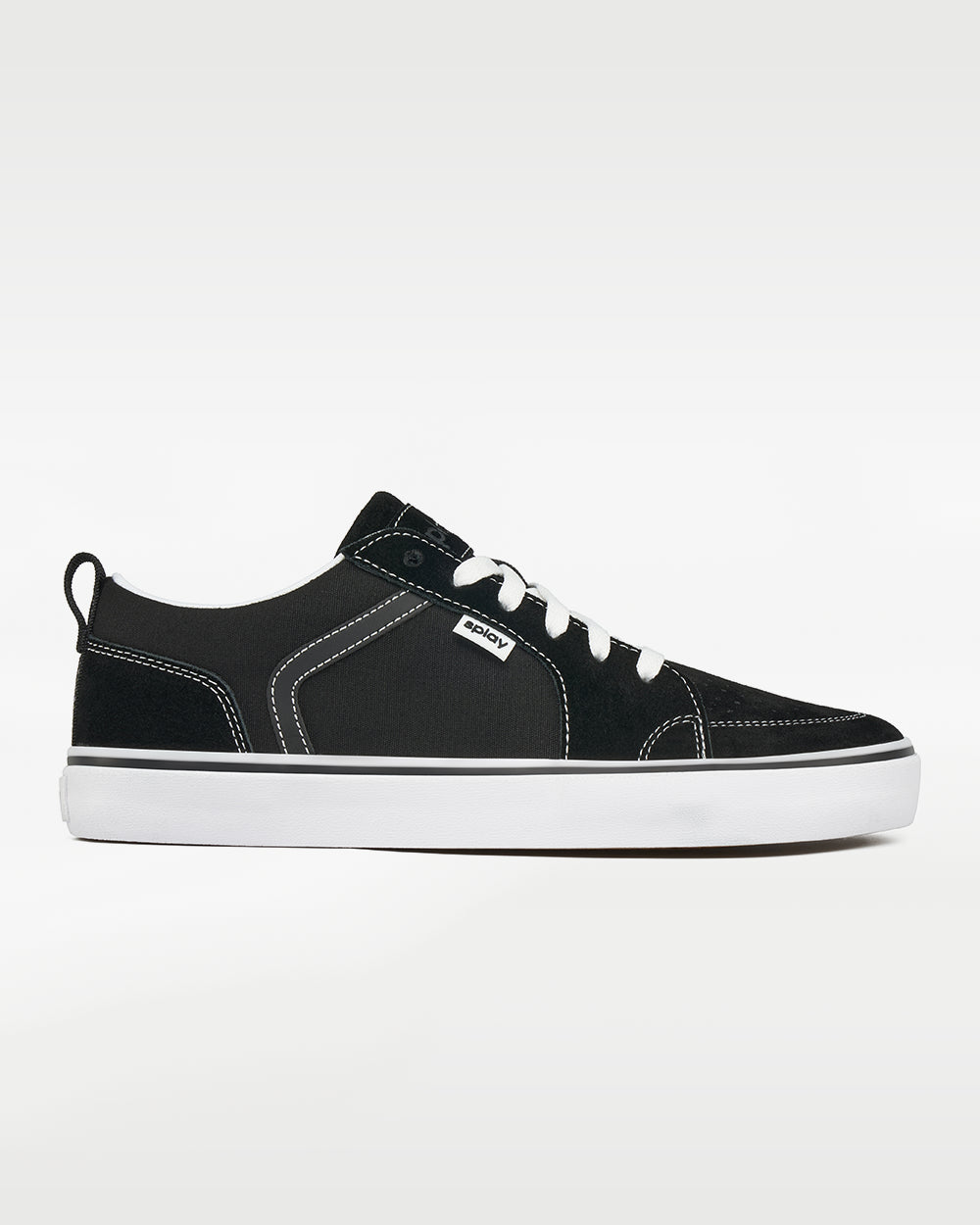 Splay REV LTS Los Angeles barefoot shoes — low-top suede skate shoe, single shoe in left-side profile