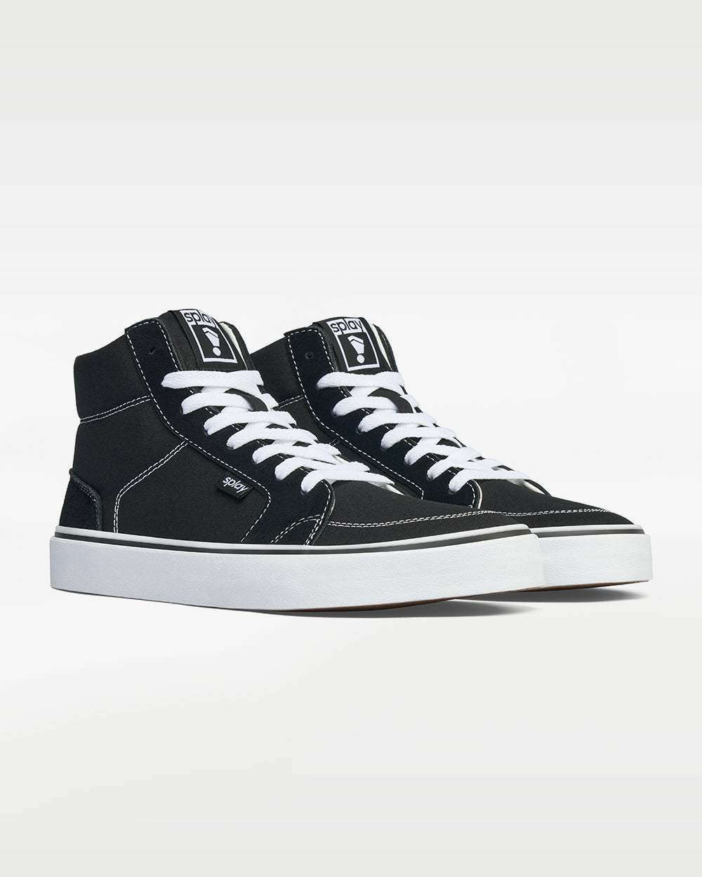 Splay REV HT Original Los Angeles barefoot shoes — high-top skate shoe, pair in an angled three-quarter view from the front