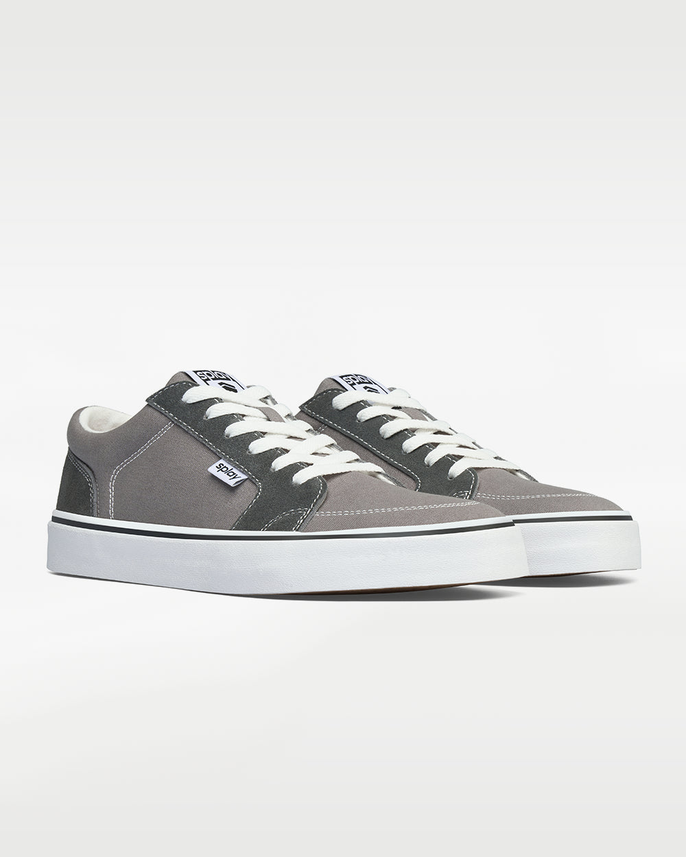 Splay REV LT Original London barefoot shoes — low-top skate shoe, pair in an angled three-quarter view from the front