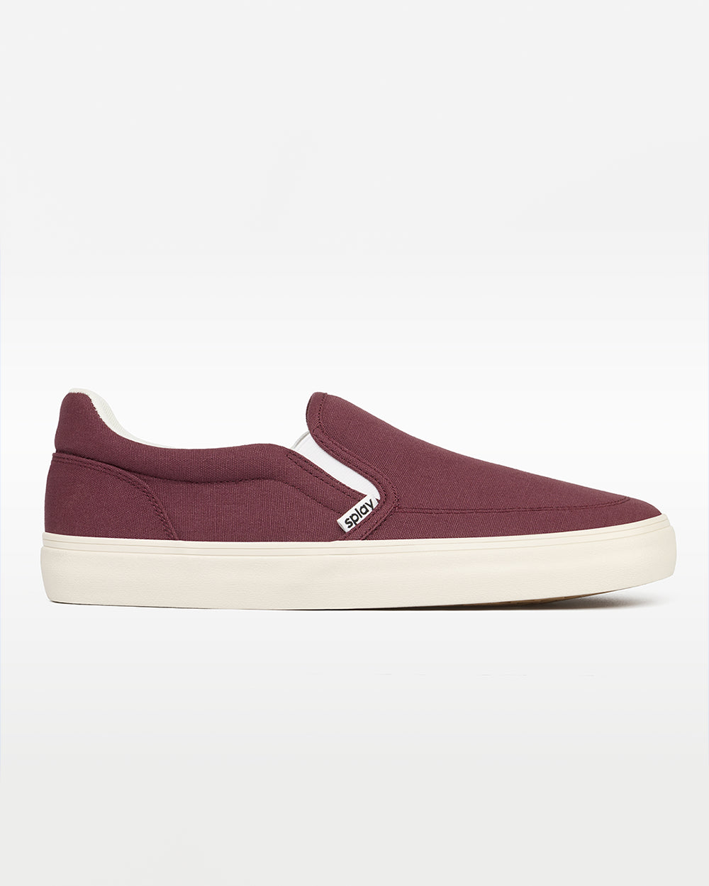 Splay REV SO Madrid barefoot shoes — canvas slip-on, single shoe in left-side profile