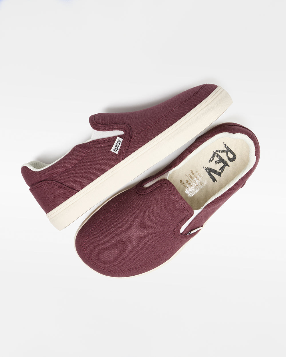Splay Kids REV SO Madrid barefoot shoes — kids' canvas slip-on, pair in an angled three-quarter view from the front