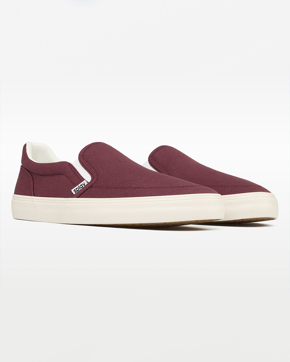 Splay REV SO Madrid barefoot shoes — canvas slip-on, pair in an angled three-quarter view from the front