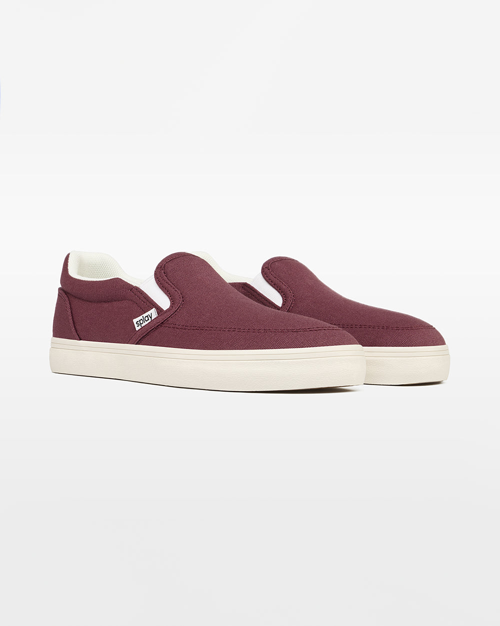 Splay Kids REV SO Madrid barefoot shoes — kids' canvas slip-on, pair viewed from behind, heels toward the camera