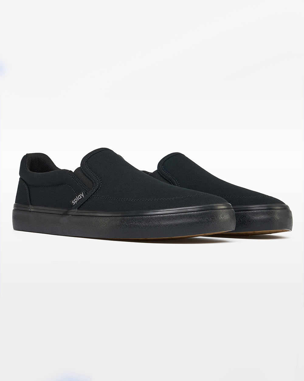 Splay REV SO New York barefoot shoes — canvas slip-on, pair in an angled three-quarter view from the front