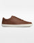 Splay Freestyle Leather Oak barefoot shoes — leather low-top lace-up sneaker, single shoe in left-side profile