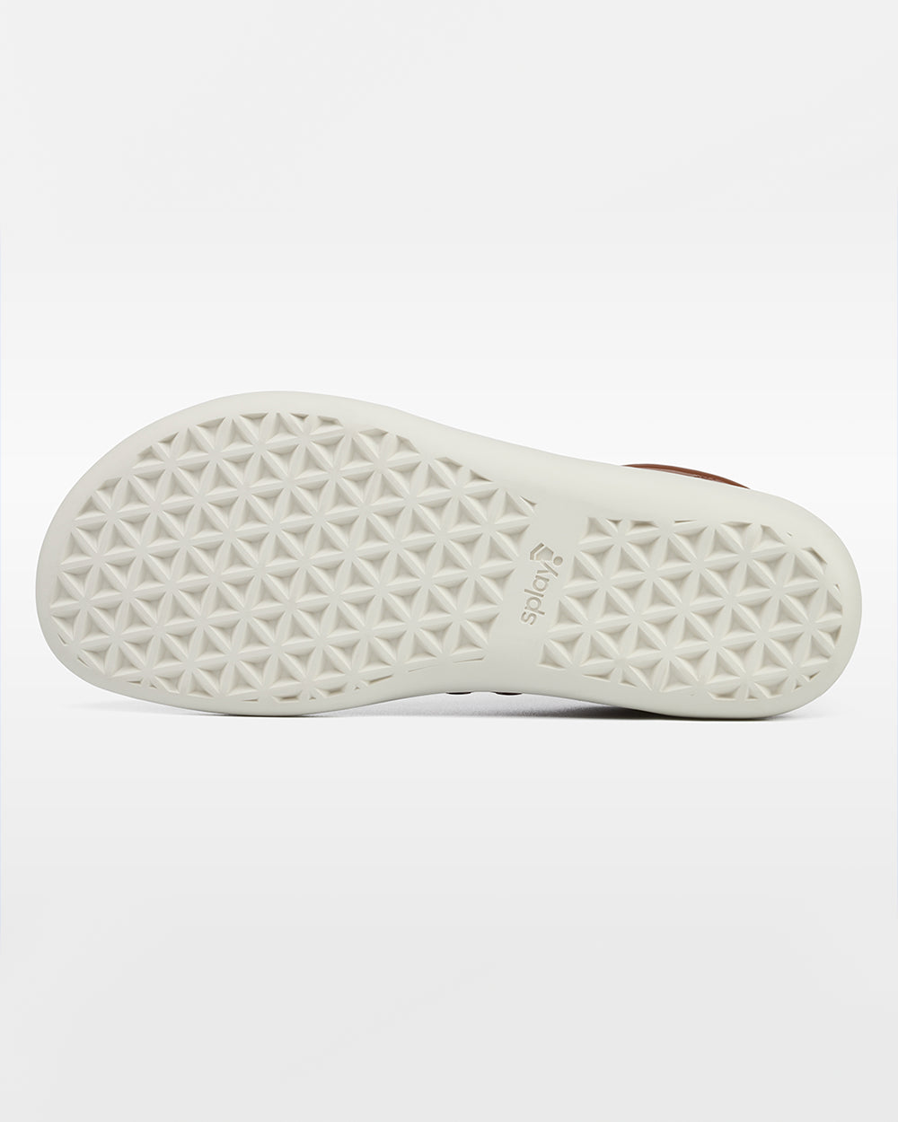 Splay Freestyle Leather Oak barefoot shoes — leather low-top lace-up sneaker, outsole tread of a single shoe