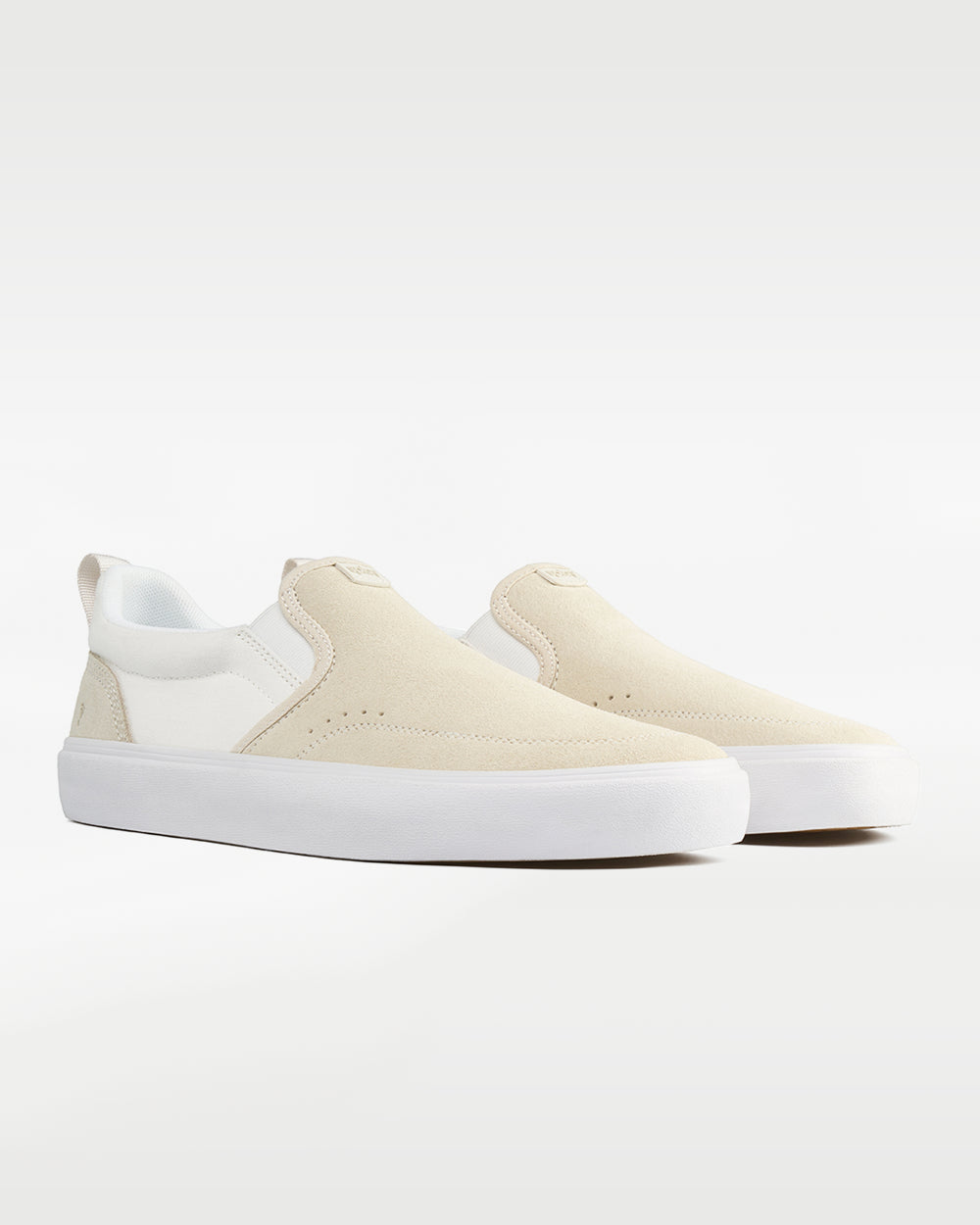 Splay REV SOS Osaka barefoot shoes — suede slip-on, pair in an angled three-quarter view from the front