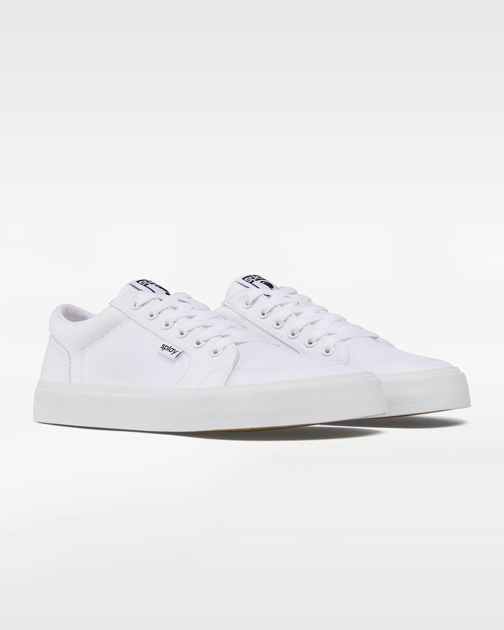 Splay REV LT Canvas Salt Lake barefoot shoes — low-top skate shoe, pair in an angled three-quarter view from the front