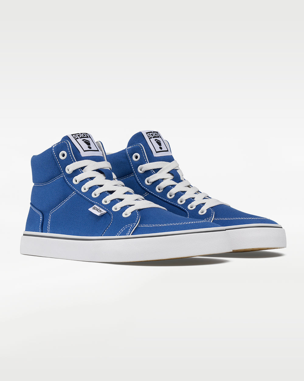 Splay REV HT Canvas San Juan barefoot shoes — high-top skate shoe, pair in an angled three-quarter view from the front