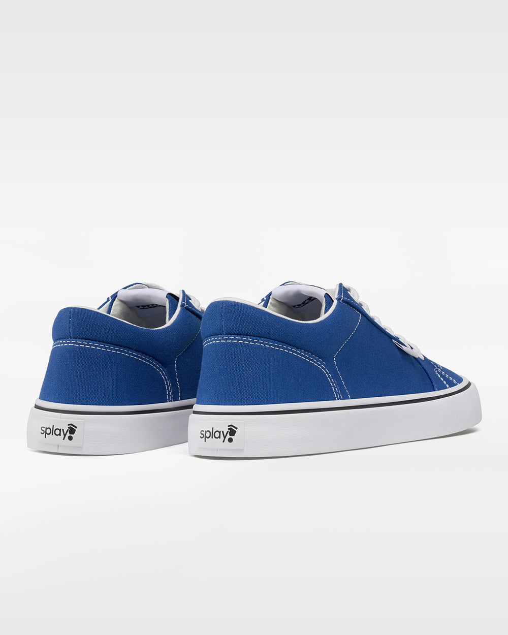 Splay REV LT Canvas San Juan barefoot shoes — low-top skate shoe, pair viewed from behind, heels toward the camera