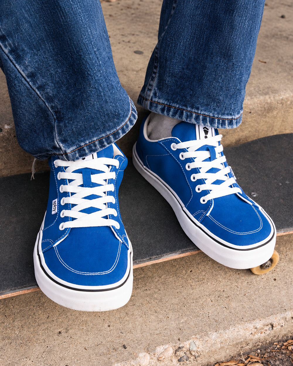 Splay REV LT Canvas San Juan barefoot shoes — low-top skate shoe, lifestyle photo, the shoes shown in use outdoors