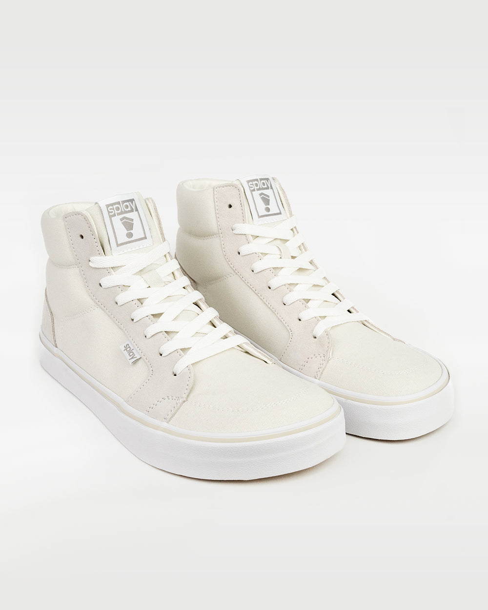 Splay REV HT Original Vienna barefoot shoes — high-top skate shoe, pair in an angled three-quarter view from the front