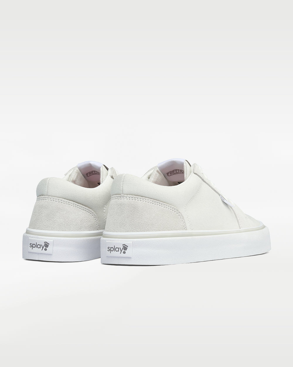 Splay REV LT Original Vienna barefoot shoes — low-top skate shoe, pair viewed from behind, heels toward the camera